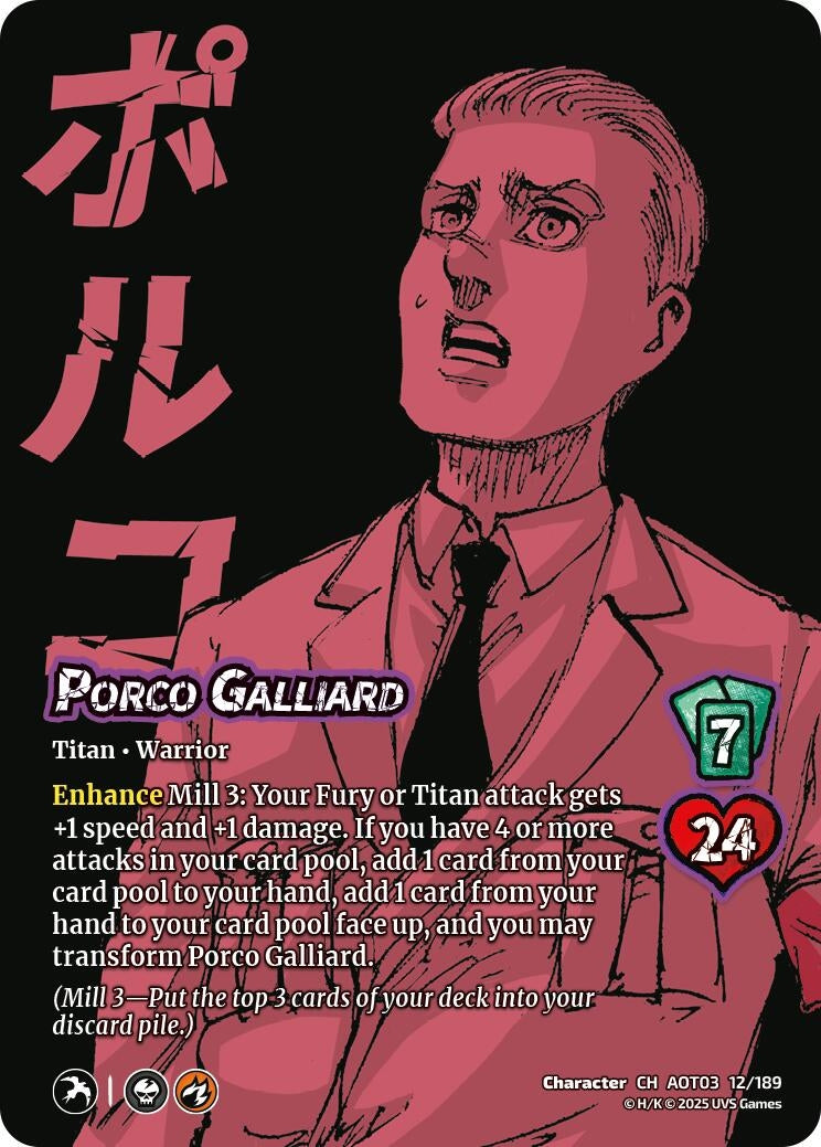 Porco Galliard // Jaw Titan, Crushing Biter (12/189) (Attack on Titan: Apocalypse)