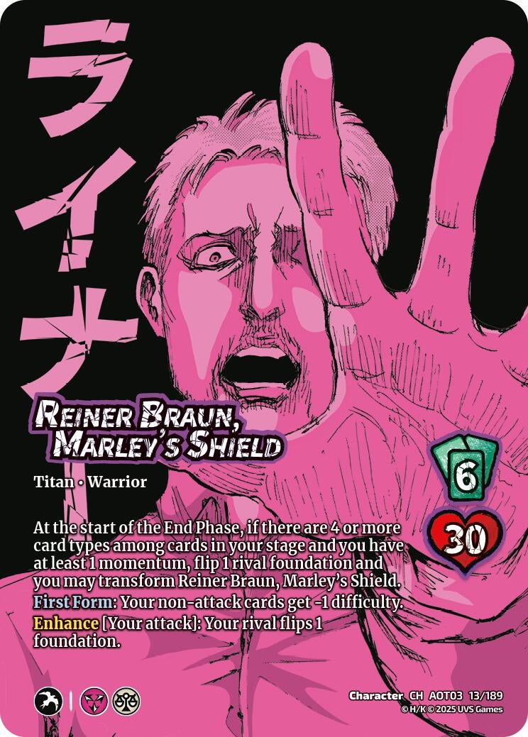 Reiner Braun, Marley's Shield // Armored Titan, Finale (13/189) (Attack on Titan: Apocalypse)