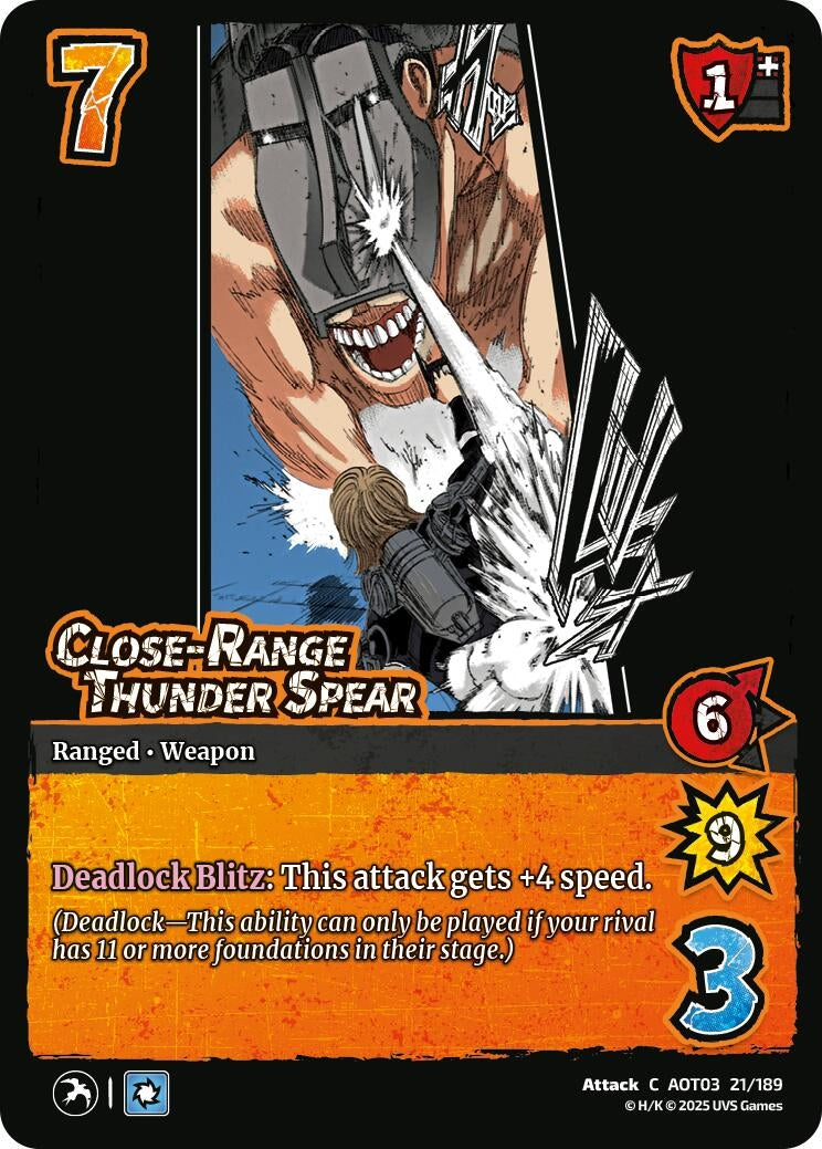 Close-Range Thunder Spear (21/189) (Attack on Titan: Apocalypse)