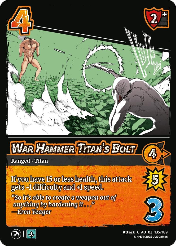 War Hammer Titan's Bolt (135/189) (Attack on Titan: Apocalypse)