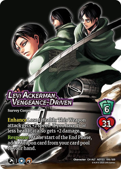 Levi Ackerman, Vengeance-Driven (Alternate Art) (199/189) (Attack on Titan: Apocalypse)