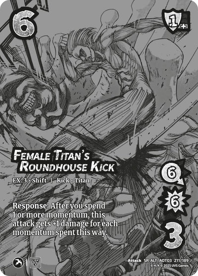 Female Titan's Roundhouse Kick // Annie's Contemplations (Alternate Art) (211/189) (Attack on Titan: Apocalypse)