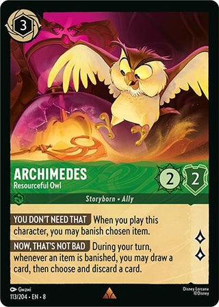 Image for Archimedes - Resourceful Owl (113/204) [Reign of Jafar] - Disney Lorcana