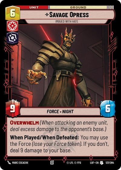 Savage Opress - Imbued With Hate (137/264) [Legends of the Force]