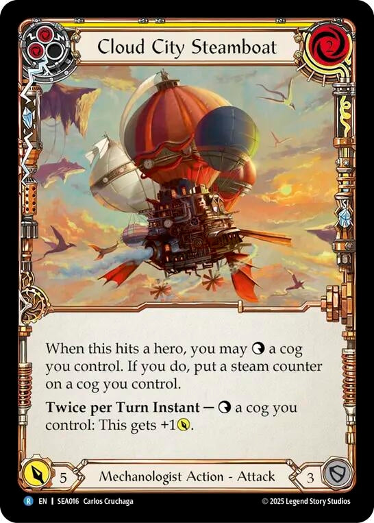 Image for Cloud City Steamboat (Yellow) (SEA016) (High Seas) - Flesh and Blood TCG