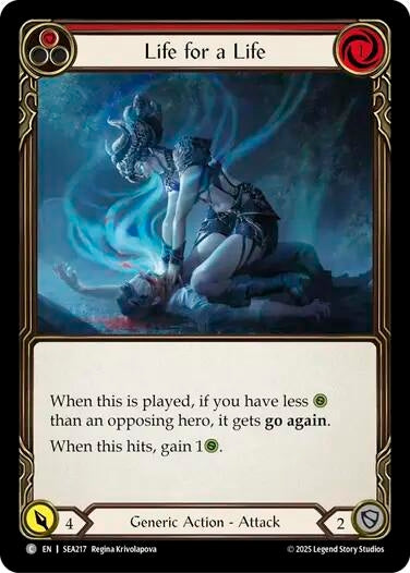 Image for Life for a Life (Red) (SEA217) (High Seas) - Flesh and Blood TCG