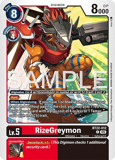 RizeGreymon (BT22-012 C) (Cyber Eden)