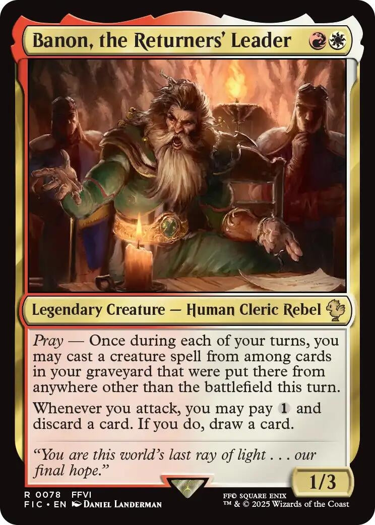 Banon, the Returners' Leader (Surge Foil) (78) (Commander: FINAL FANTASY)