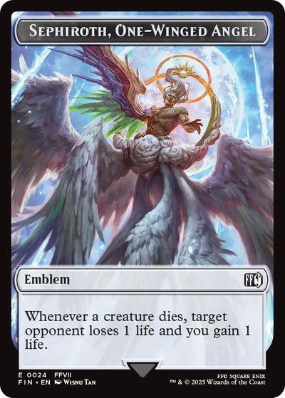 Emblem - Sephiroth, One-Winged Angel // Robot Warrior Double-Sided Token (24 // 12) (FINAL FANTASY)