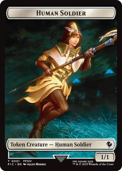 Human Soldier // Hero (0009) Double-Sided Token (1 // 9) (Commander: FINAL FANTASY)