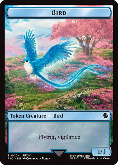 Bird // Hero (0004) Double Sided Token (4 // 4) (Commander: FINAL FANTASY)