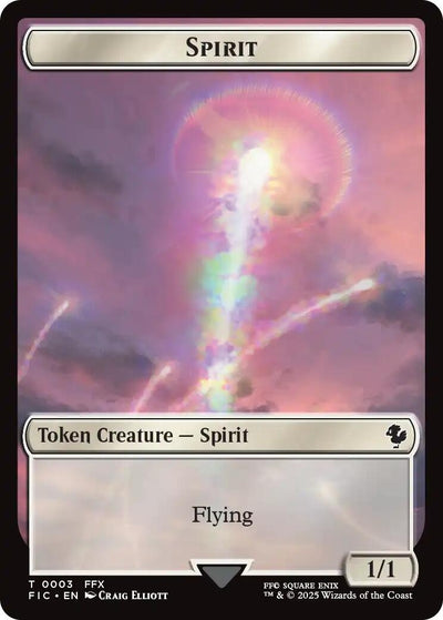 Spirit // Hero (0002) Double-Sided Token (2 // 3) (Commander: FINAL FANTASY)