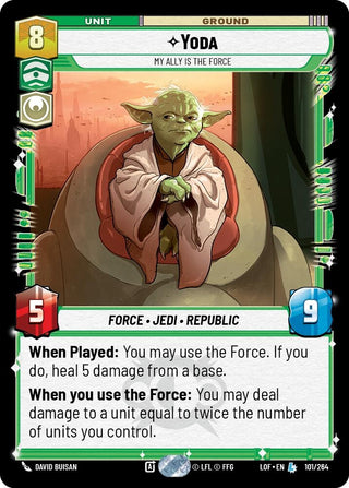 Image for Yoda - My Ally is the Force (101/264) (Legends of the Force) - Star Wars: Unlimited