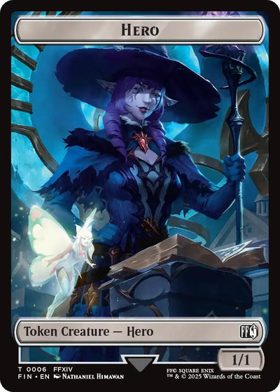Hero (0006) // Wizard (0015) Double-Sided Token (6 // 15) (FINAL FANTASY)
