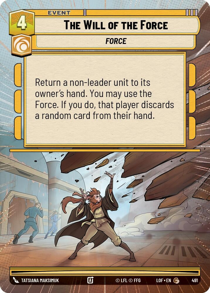 Image for The Will of the Force (Hyperspace) (491) (Legends of the Force) - Star Wars: Unlimited