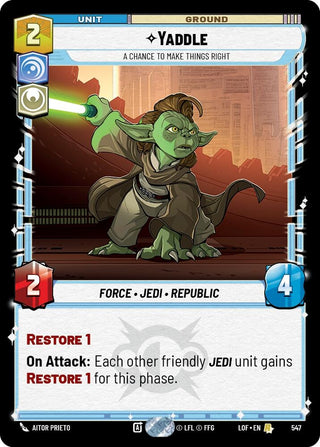 Image for Yaddle - A Chance To Make Things Right (Foil) (547) (Legends of the Force) - Star Wars: Unlimited