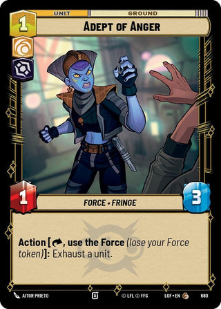 Image for Adept of Anger (Foil) (680) (Legends of the Force) - Star Wars: Unlimited