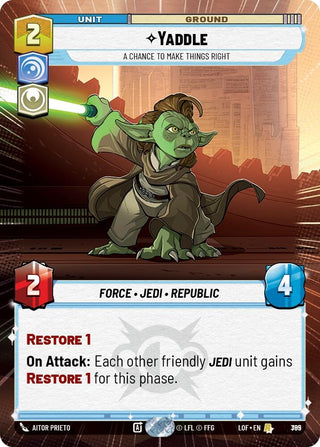 Image for Yaddle - A Chance To Make Things Right (Hyperspace Foil) (785) (Legends of the Force) - Star Wars: Unlimited