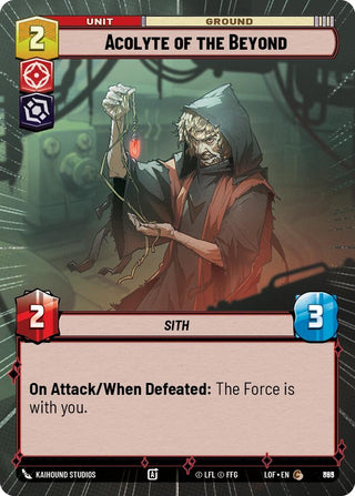 Image for Acolyte of the Beyond (Hyperspace Foil) (869) (Legends of the Force) - Star Wars: Unlimited