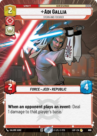 Image for Adi Gallia - Stern and Focused (Hyperspace Foil) (882) (Legends of the Force) - Star Wars: Unlimited