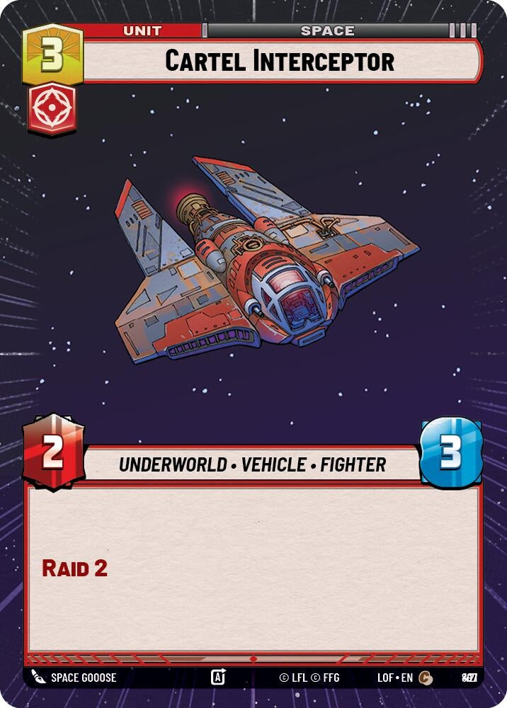 Image for Cartel Interceptor (Hyperspace Foil) (897) (Legends of the Force) - Star Wars: Unlimited
