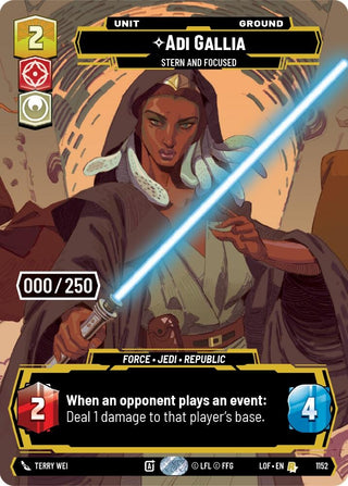 Image for Adi Gallia - Stern and Focused (Serialized) (1152) (Legends of the Force) - Star Wars: Unlimited