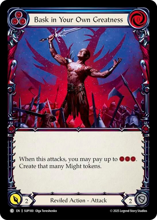 Image for Bask in Your Own Greatness (Blue) (SUP100) (Super Slam) - Flesh and Blood TCG