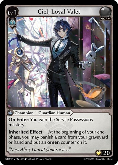 Ciel, Loyal Valet (3) (Distorted Reflections Starter Decks)