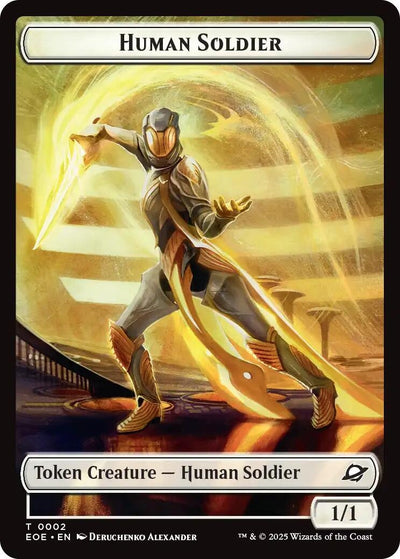 Human Soldier // Lander (0008) Double-Sided Token (2 // 8) (Edge of Eternities)