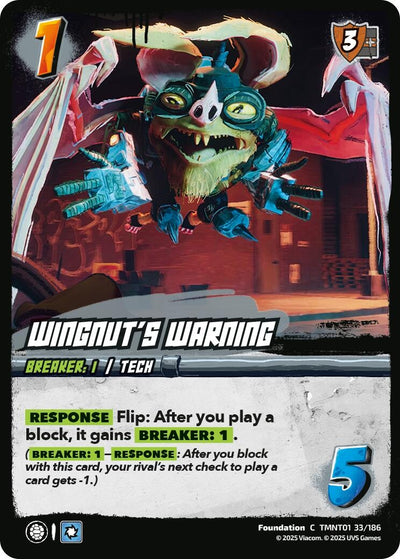 Wingnut's Warning (TMNT01 33/186) (Teenage Mutant Ninja Turtles)