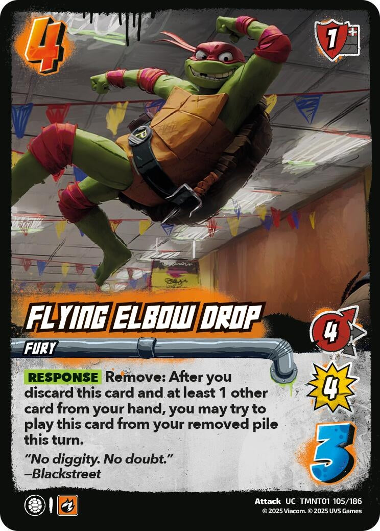 Flying Elbow Drop (TMNT01 105/186) (Teenage Mutant Ninja Turtles)