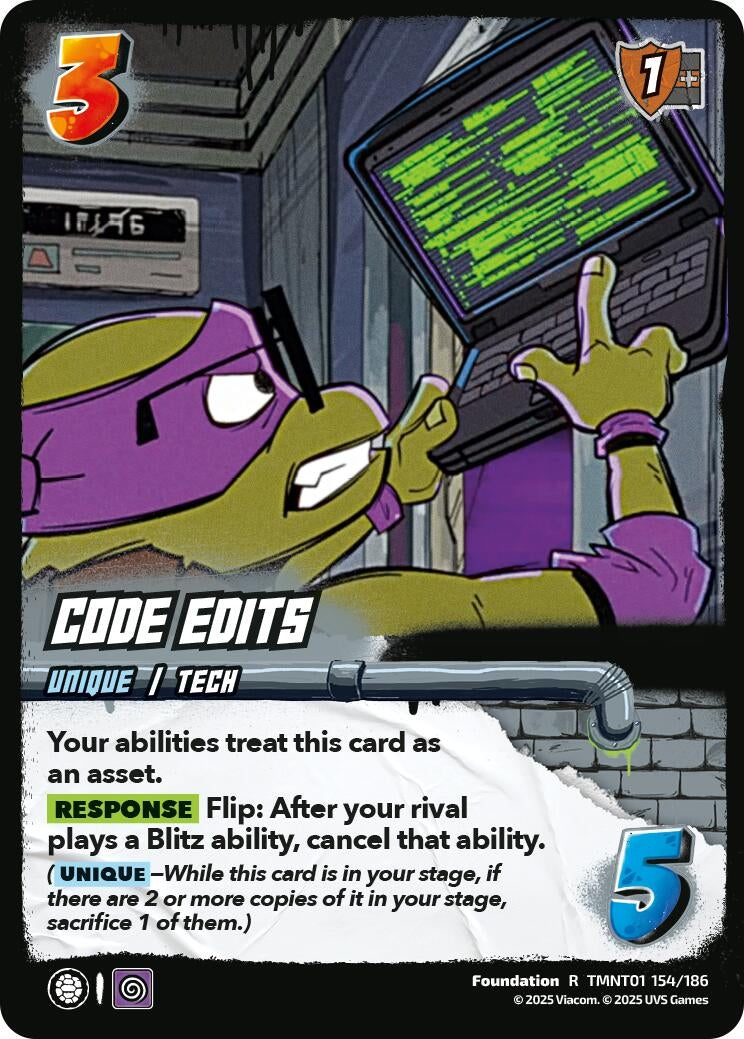 Code Edits (TMNT01 154/186) (Teenage Mutant Ninja Turtles)