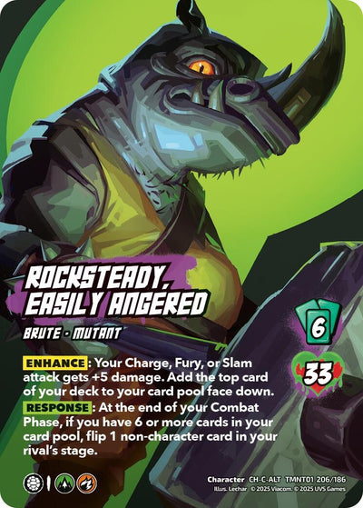 Rocksteady, Easily Angered (Alternate Art) (TMNT01 206/186) (Teenage Mutant Ninja Turtles)