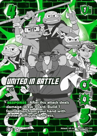 United in Battle (Alternate Art) (TMNT01 227/186) (Teenage Mutant Ninja Turtles)