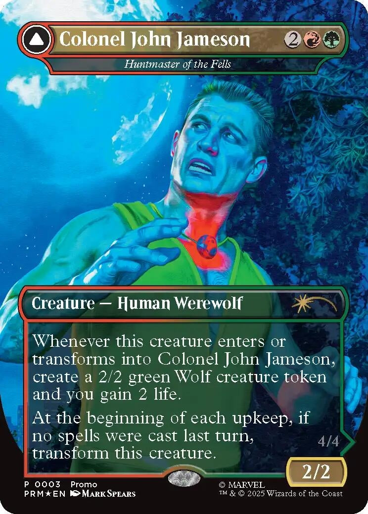 Image for Colonel John Jameson - Huntmaster of the Fells (Borderless) (3) (Media Promos) - Magic: The Gathering