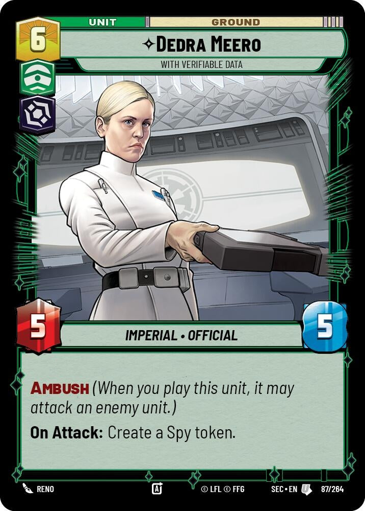 Image for Dedra Meero - With Verifiable Data (87/264) (Secrets of Power) - Star Wars: Unlimited