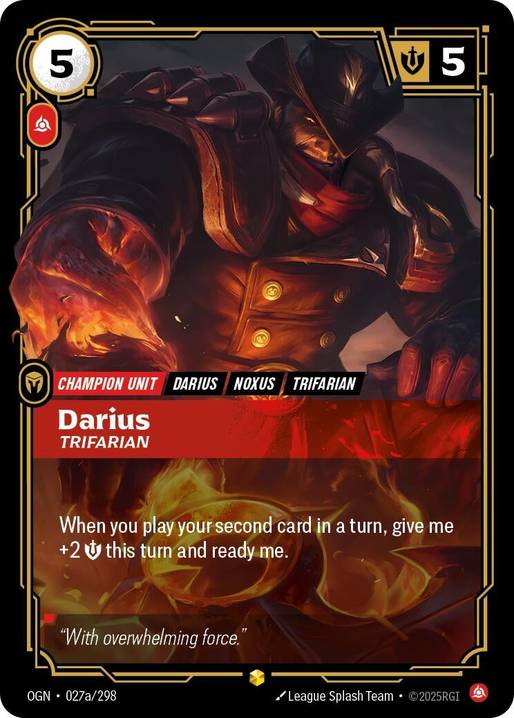 Image for Darius - Trifarian (Alternate Art) (027a/298) (Origins) - Riftbound: League of Legends Trading Card Game