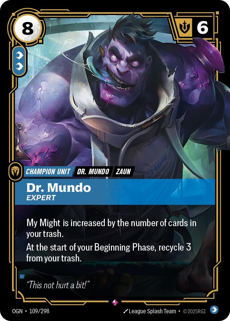 Image for Dr. Mundo - Expert (109/298) (Origins) - Riftbound: League of Legends Trading Card Game