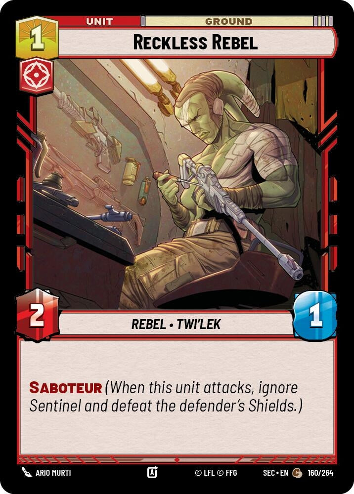 Image for Reckless Rebel (160/264) (Secrets of Power) - Star Wars: Unlimited