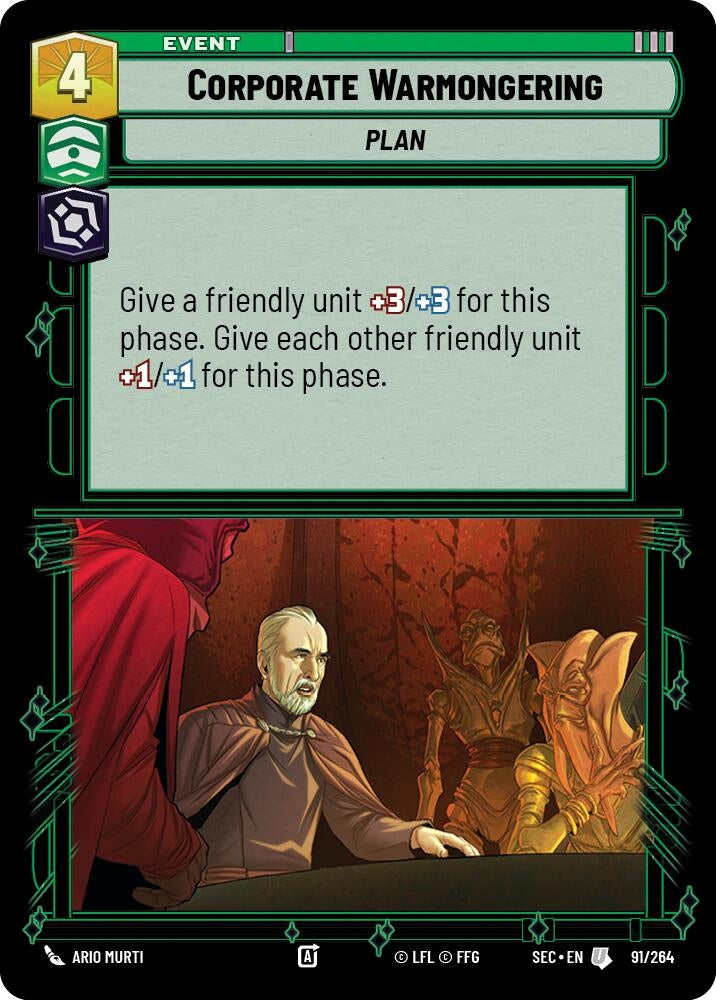 Image for Corporate Warmongering (91/264) (Secrets of Power) - Star Wars: Unlimited